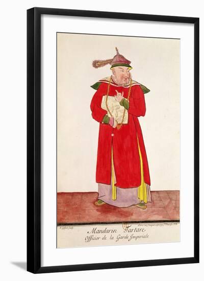 A Tartar Mandarin of the Imperial Guard, from 'Estat Present De La Chine' by Pere Bouvet, 1697-Pierre Giffart-Framed Giclee Print