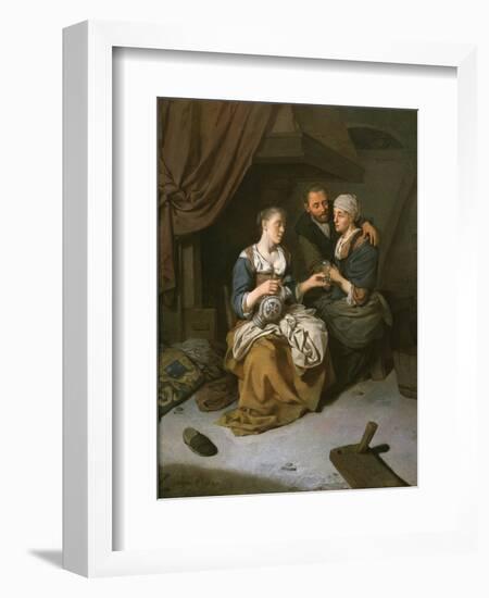 A Tavern Interior with Three Figures-Cornelis Bega-Framed Giclee Print