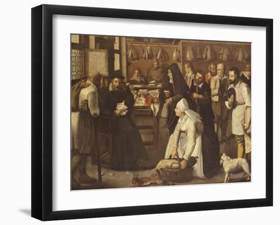 A Tax Office with Peasants Queuing to Make Payments in Kind-Pieter Bruegel the Elder-Framed Giclee Print