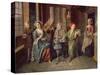 A Tea Party, C.1720-Joseph Van Aken-Stretched Canvas