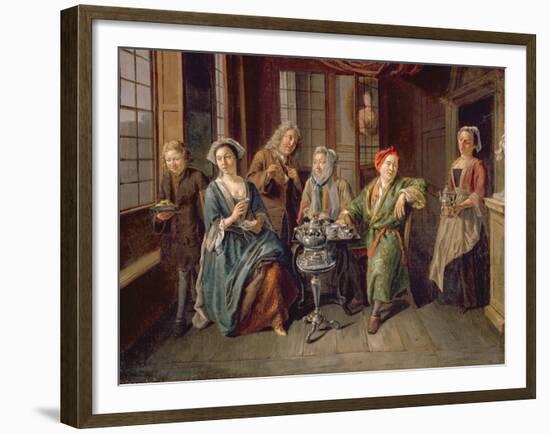 A Tea Party, C.1720-Joseph Van Aken-Framed Giclee Print