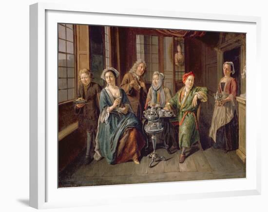 A Tea Party, C.1720-Joseph Van Aken-Framed Giclee Print