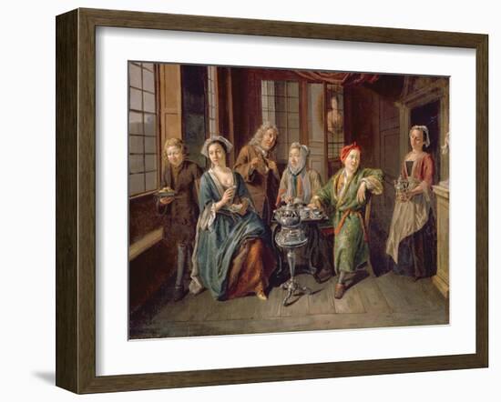 A Tea Party, C.1720-Joseph Van Aken-Framed Giclee Print