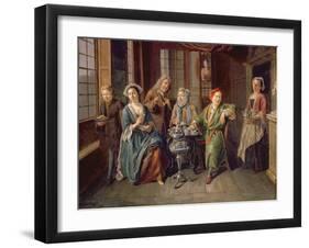 A Tea Party, C.1720-Joseph Van Aken-Framed Giclee Print