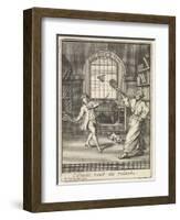 A Teacher Plays Badminton with His Pupil-Bernard Picart-Framed Art Print