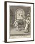 A Teacher Plays Badminton with His Pupil-Bernard Picart-Framed Art Print