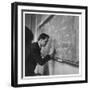 A Teacher Writing on a Blackboard at Northfield House Junior School, Leicester-Henry Grant-Framed Photographic Print