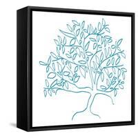 A Teal Tree-Jan Weiss-Framed Stretched Canvas