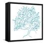 A Teal Tree-Jan Weiss-Framed Stretched Canvas