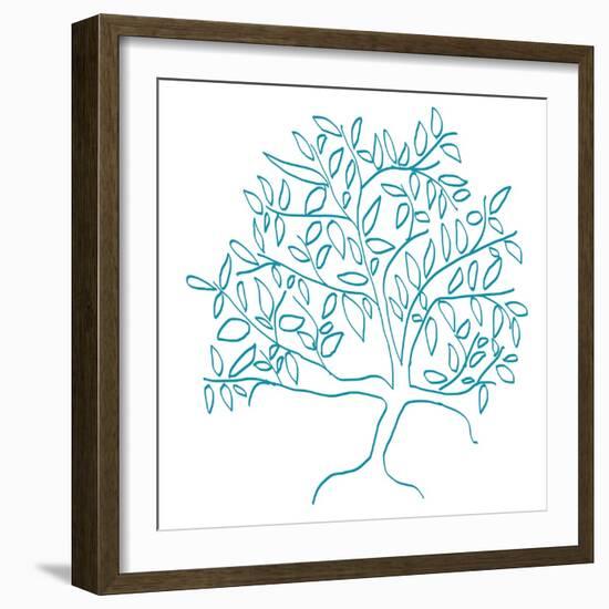 A Teal Tree-Jan Weiss-Framed Art Print