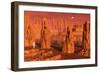 A Team of Explorers from Earth Exploring Mars Ancient Monuments-null-Framed Art Print