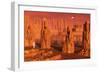 A Team of Explorers from Earth Exploring Mars Ancient Monuments-null-Framed Art Print