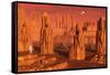 A Team of Explorers from Earth Exploring Mars Ancient Monuments-null-Framed Stretched Canvas