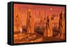 A Team of Explorers from Earth Exploring Mars Ancient Monuments-null-Framed Stretched Canvas