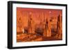 A Team of Explorers from Earth Exploring Mars Ancient Monuments-null-Framed Premium Giclee Print