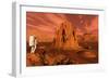 A Team of Explorers from Earth Exploring Mars Ancient Monuments-null-Framed Art Print