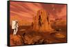 A Team of Explorers from Earth Exploring Mars Ancient Monuments-null-Framed Stretched Canvas