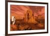 A Team of Explorers from Earth Exploring Mars Ancient Monuments-null-Framed Art Print