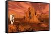 A Team of Explorers from Earth Exploring Mars Ancient Monuments-null-Framed Stretched Canvas