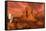 A Team of Explorers from Earth Exploring Mars Ancient Monuments-null-Framed Stretched Canvas