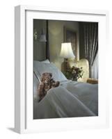 A Teddy Bear on the Bed-null-Framed Photographic Print