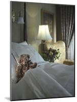 A Teddy Bear on the Bed-null-Mounted Photographic Print