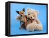 A Teddy Bear With His Arm Around A Tiny Chihuahua-graphicphoto-Framed Stretched Canvas