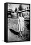 A Teenage Girl Poses in Front of Her California House, Ca. 1942-null-Framed Stretched Canvas