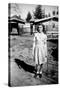 A Teenage Girl Poses in Front of Her California House, Ca. 1942-null-Stretched Canvas