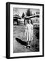 A Teenage Girl Poses in Front of Her California House, Ca. 1942-null-Framed Photographic Print