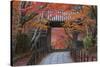 A Telephoto View Shows a Traditional Wooden Gate Roofed with Kawara Ceramic Tiles at Komyo-Ji-Ben Simmons-Stretched Canvas