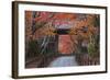 A Telephoto View Shows a Traditional Wooden Gate Roofed with Kawara Ceramic Tiles at Komyo-Ji-Ben Simmons-Framed Photographic Print