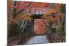 A Telephoto View Shows a Traditional Wooden Gate Roofed with Kawara Ceramic Tiles at Komyo-Ji-Ben Simmons-Mounted Photographic Print