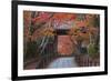 A Telephoto View Shows a Traditional Wooden Gate Roofed with Kawara Ceramic Tiles at Komyo-Ji-Ben Simmons-Framed Photographic Print