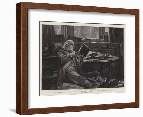 A Temple of Peace, Mr Gladstone in the Library at Hawarden Castle-Sydney Prior Hall-Framed Giclee Print