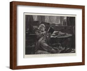 A Temple of Peace, Mr Gladstone in the Library at Hawarden Castle-Sydney Prior Hall-Framed Giclee Print