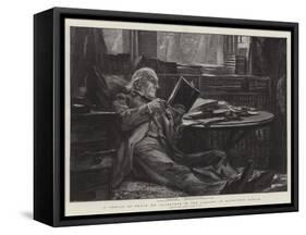 A Temple of Peace, Mr Gladstone in the Library at Hawarden Castle-Sydney Prior Hall-Framed Stretched Canvas