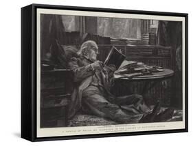 A Temple of Peace, Mr Gladstone in the Library at Hawarden Castle-Sydney Prior Hall-Framed Stretched Canvas