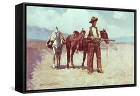 A Tense Moment-Frank Tenney Johnson-Framed Stretched Canvas