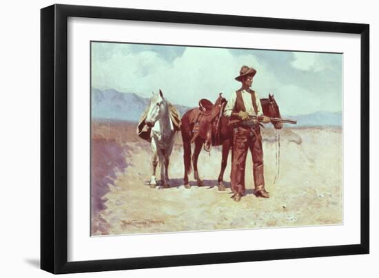 A Tense Moment-Frank Tenney Johnson-Framed Giclee Print