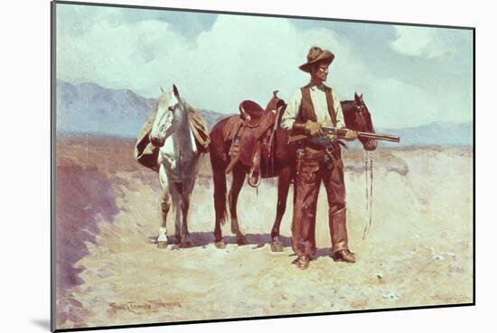 A Tense Moment-Frank Tenney Johnson-Mounted Giclee Print