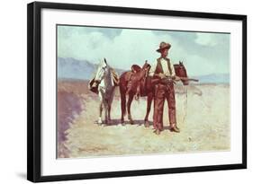 A Tense Moment-Frank Tenney Johnson-Framed Giclee Print