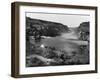 A Tent on a Bluff over Shoshone Falls-Timothy O' Sullivan-Framed Photographic Print
