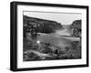 A Tent on a Bluff over Shoshone Falls-Timothy O' Sullivan-Framed Photographic Print