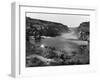 A Tent on a Bluff over Shoshone Falls-Timothy O' Sullivan-Framed Photographic Print