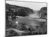 A Tent on a Bluff over Shoshone Falls-Timothy O' Sullivan-Mounted Photographic Print