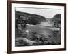 A Tent on a Bluff over Shoshone Falls-Timothy O' Sullivan-Framed Photographic Print