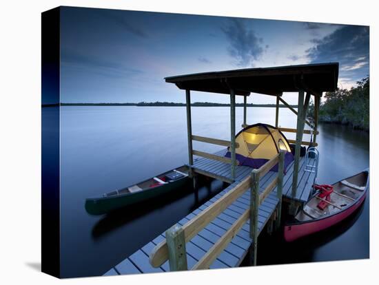 A Tent on a Chickee in the Back Country, Everglades National Park, Florida-Ian Shive-Stretched Canvas