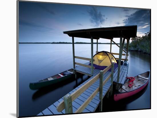 A Tent on a Chickee in the Back Country, Everglades National Park, Florida-Ian Shive-Mounted Photographic Print