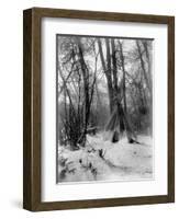 A Tepee in a Snow Covered Forest-E.S Curtis-Framed Photographic Print